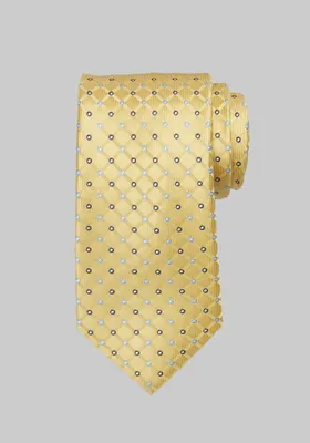 JoS. A. Bank Men's Traveler Collection Dots and Squares Tie, Yellow, One Size