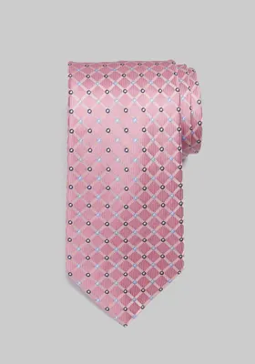 JoS. A. Bank Men's Traveler Collection Dots and Squares Tie, Pink, One Size