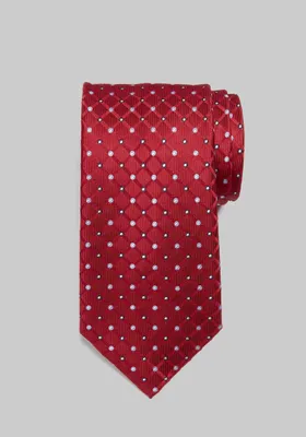 JoS. A. Bank Men's Traveler Collection Dots and Squares Tie, Red, One Size