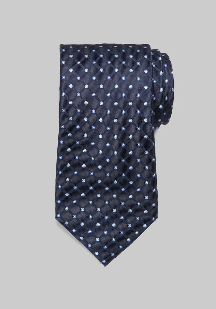 JoS. A. Bank Men's Traveler Collection Dots and Squares Tie, Navy, One Size