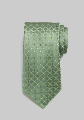 JoS. A. Bank Men's Traveler Collection Dots and Squares Tie, Green, One Size