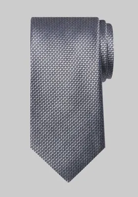 JoS. A. Bank Men's Traveler Collection Mini Dot Grid Tie, Grey, One Size