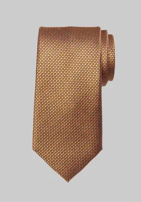 Men's Traveler Collection Mini Dot Grid Tie, Orange, One Size