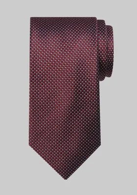 JoS. A. Bank Men's Traveler Collection Mini Dot Grid Tie, Burgundy, One Size