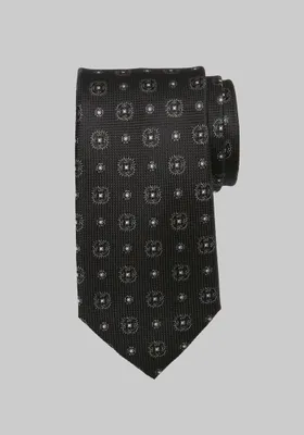 JoS. A. Bank Men's Traveler Collection Textured Medallion Tie, Black, One Size