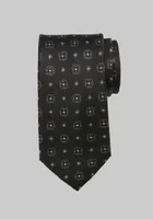 Men's Traveler Collection Textured Medallion Tie - Long, Black, LONG