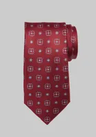 Men's Traveler Collection Textured Medallion Tie, Red, One Size