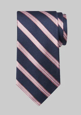 JoS. A. Bank Men's Traveler Collection Matte & Satin Stripe Tie, Pink, One Size