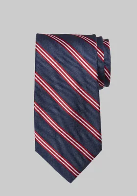 JoS. A. Bank Men's Traveler Collection Matte & Satin Stripe Tie, Red, One Size