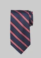 Men's Traveler Collection Matte & Satin Stripe Tie, Red, One Size