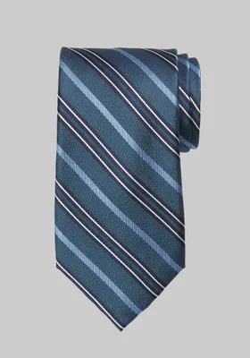 JoS. A. Bank Men's Traveler Collection Mixed Media Stripe Tie, Teal, One Size