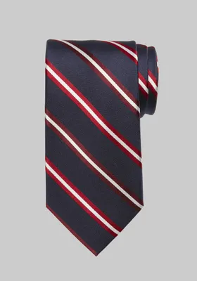 JoS. A. Bank Men's Traveler Collection Satin Stripe Oxford Tie, Navy, One Size