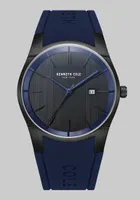 Men's Kenneth Cole New York Silicone Strap Watch, Blue, One Size