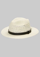 JoS. A. Bank Men's Braided Fedora, Ivory, Large