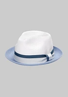 JoS. A. Bank Men's Two-Tone Fedora, Light Blue, Large