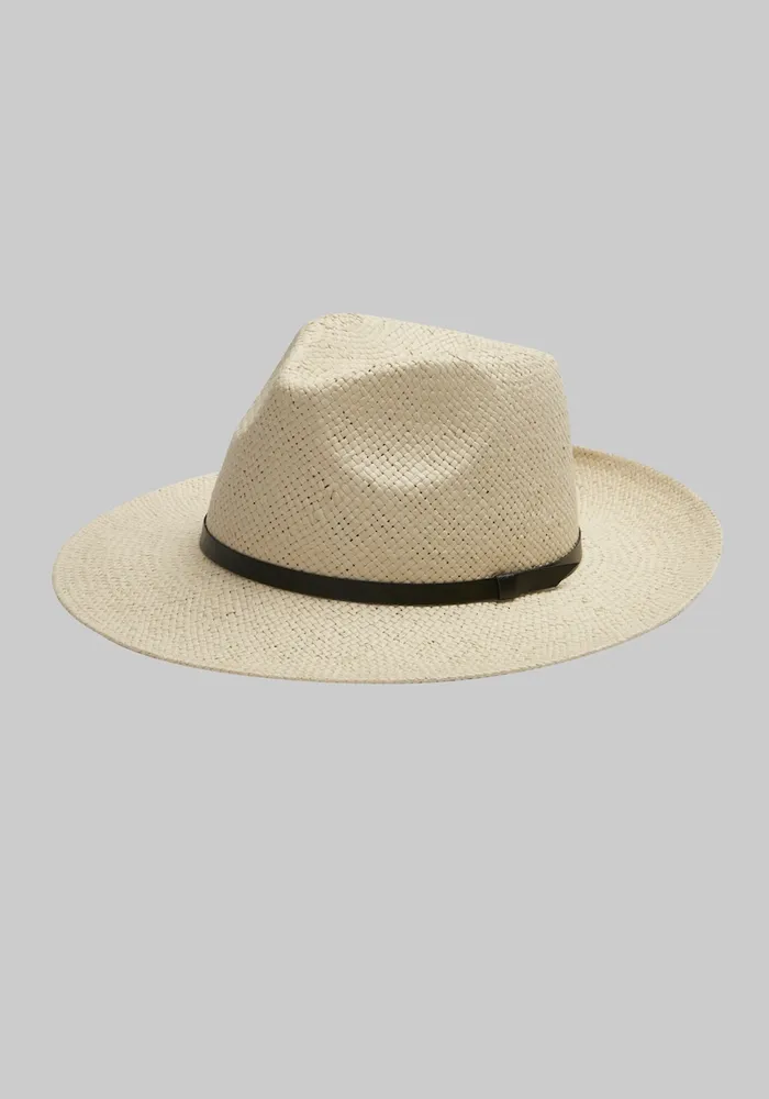 JoS. A. Bank Men's Packable Fedora, Natural, Large/X Large