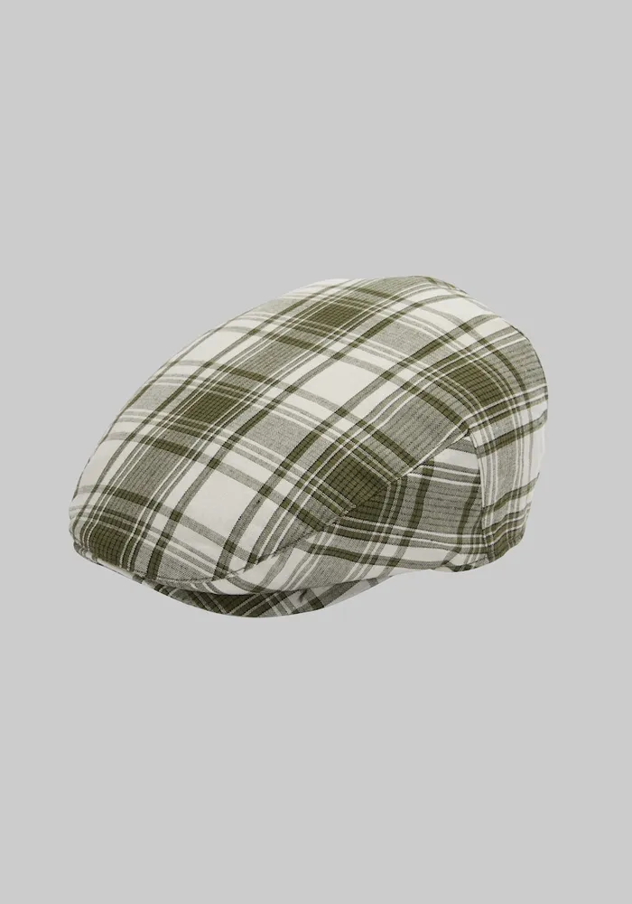 JoS. A. Bank Men's Plaid Ivy Cap, Green, Large/X Large