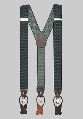 JoS. A. Bank Men's Geometric Convertible Suspenders, Green, One Size