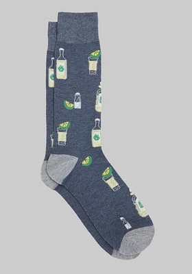 Men's Made to Matter Tequila Shot Socks, Navy Heather, Mid Calf