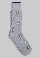 Men's Made to Matter Corgi Dog Socks, Light Grey, Mid Calf