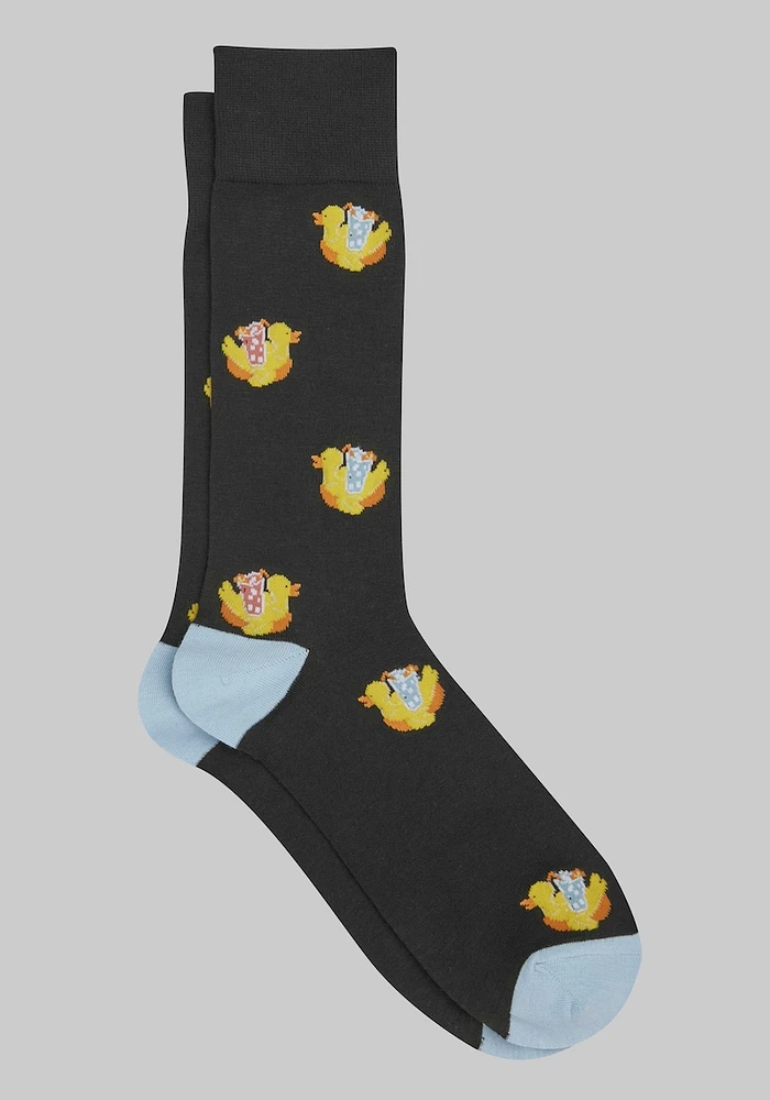 Men's Made to Matter Duck Floatie Socks, Black, Mid Calf