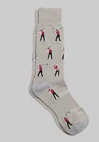 Men's Performance Golfer Socks, Light Tan, Mid Calf