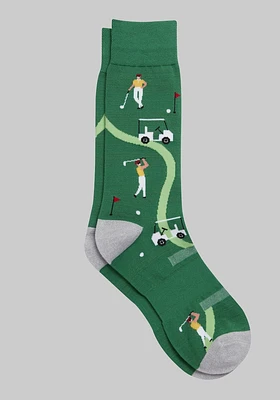 JoS. A. Bank Men's Performance Golf Socks, Green, Mid Calf