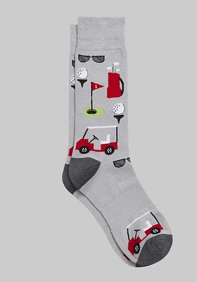 JoS. A. Bank Men's Performance Golf Socks, Light Grey, Mid Calf