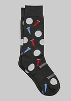 JoS. A. Bank Men's Golf Ball & Tee Performance Dress Socks, Black, Mid Calf