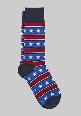 JoS. A. Bank Men's Star & Stripe Socks, Navy, Mid Calf