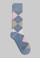Men's Argyle Socks, Light Blue, Mid Calf