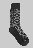 JoS. A. Bank Men's Split Diamond Socks, Black, Mid Calf