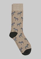 JoS. A. Bank Men's Zebra Socks, Oatmeal, Mid Calf