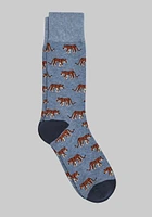 Men's Tiger Socks, Light Blue, Mid Calf
