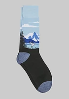 Men's Scenic Socks, Black, Mid Calf