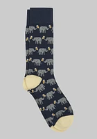 Men's Elephant Socks, Navy, Mid Calf