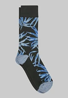 Men's Palm Leaves Socks, Black, Mid Calf