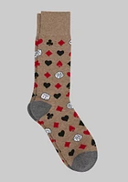 Men's Gambling Socks, Tan, Mid Calf