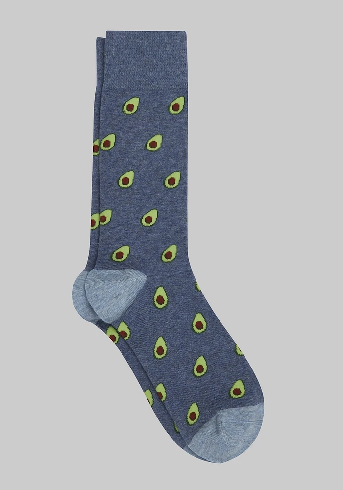 Men's Avocado Socks, Navy Heather, Mid Calf