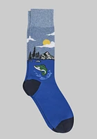 Men's Great Outdoors Socks, Light Blue, Mid Calf