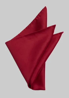 JoS. A. Bank Men's Solid Satin Pocket Square, Red, One Size