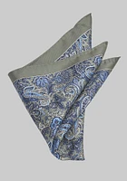 JoS. A. Bank Men's Paisley Pocket Square, Green, One Size