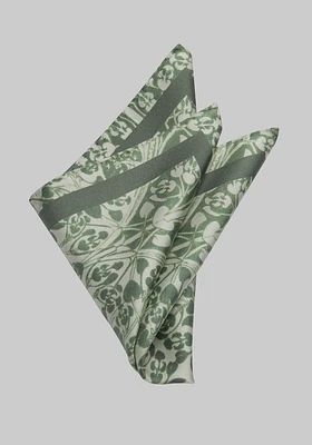 Men's Morris Inkblot Pocket Square, Green, One Size