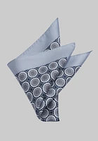 Men's Circle Geometric Pocket Square, Grey, One Size