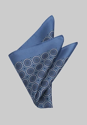 Men's Circle Geometric Pocket Square, Blue, One Size