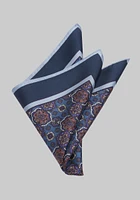 JoS. A. Bank Men's Classic Medallion Pocket Square, Navy, One Size