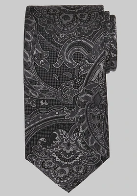 JoS. A. Bank Men's Traveler Collection Paisley Tie - Long, Black