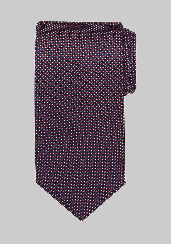 JoS. A. Bank Men's Traveler Collection Micro Check Tie, Red, One Size