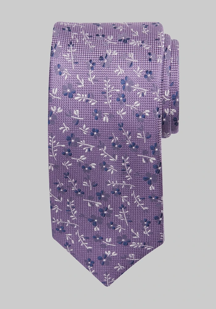JoS. A. Bank Men's Traveler Collection Botanical Floral Tie, Purple, One Size