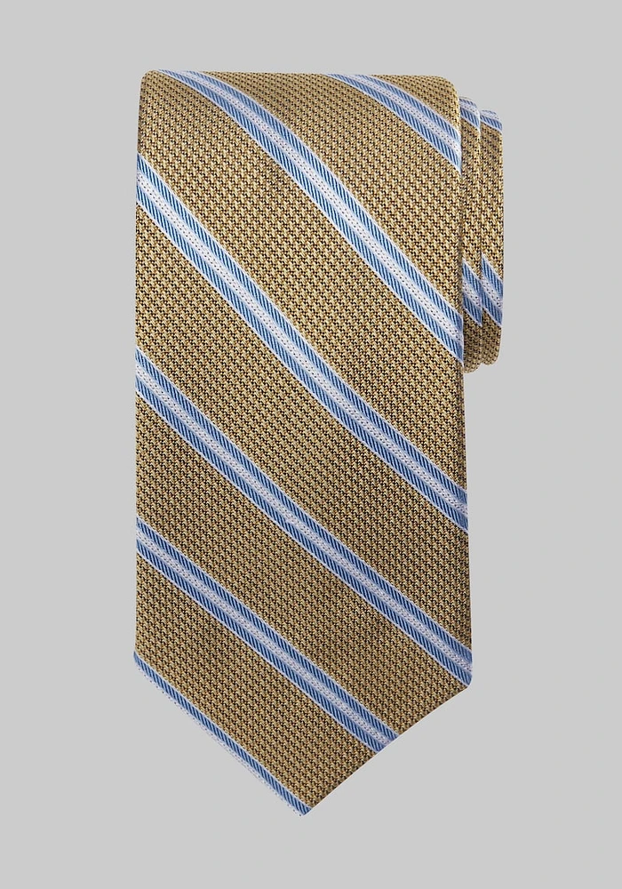 Men's Reserve Collection Two Lane Stripe Tie, Yellow, One Size